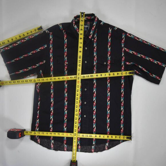 Vintage Wrangler Western Shirt Mens M Aztec Stripe Button Shirt - XL - Picture 3 of 5
